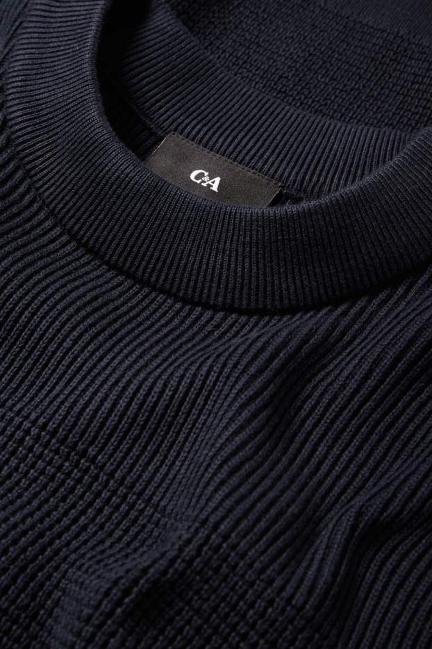 Herren - Pullover - strukturiert - dunkelblau