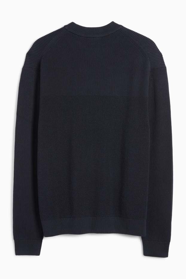 Herren - Pullover - strukturiert - dunkelblau