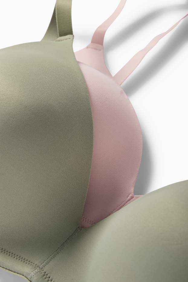 Damen - Multipack 2er - BH ohne Bügel - wattiert - mintgrün