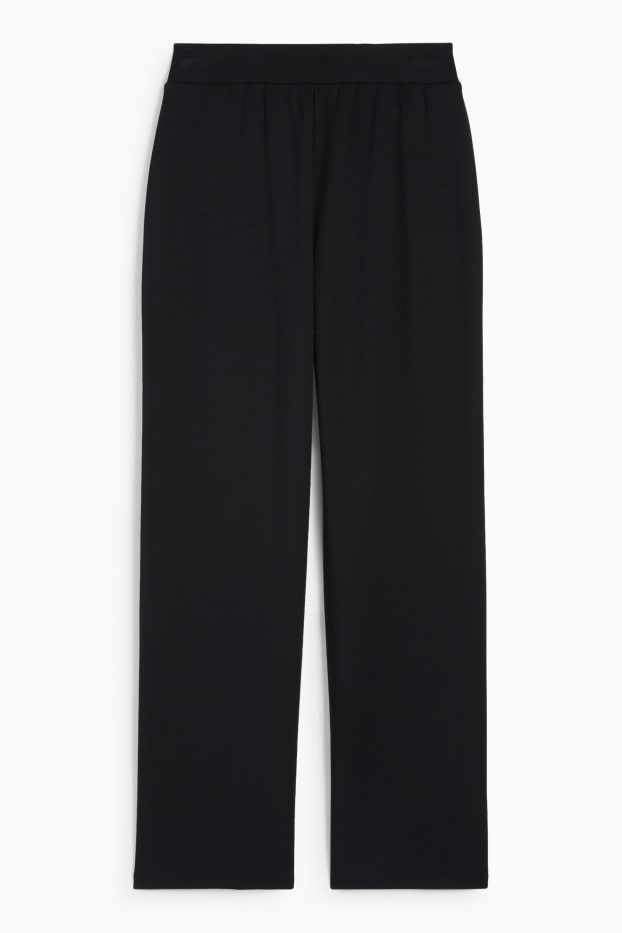 Femei - Pantaloni din jerseu - talie medie - straight fit - negru