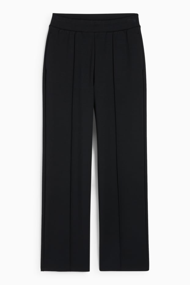 Femei - Pantaloni din jerseu - talie medie - straight fit - negru