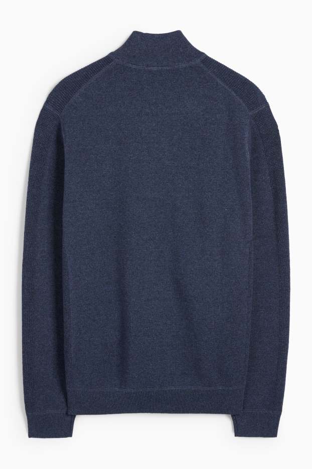 Heren - Gebreid vest - donkerblauw