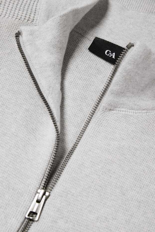 Herren - Strickjacke - hellgrau
