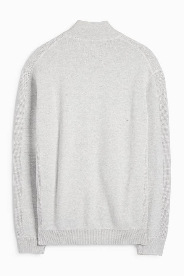 Herren - Strickjacke - hellgrau