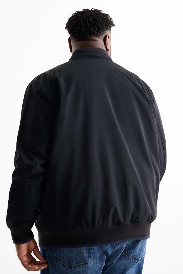 Men - Bomber jacket - lined - water-repellent - dark blue