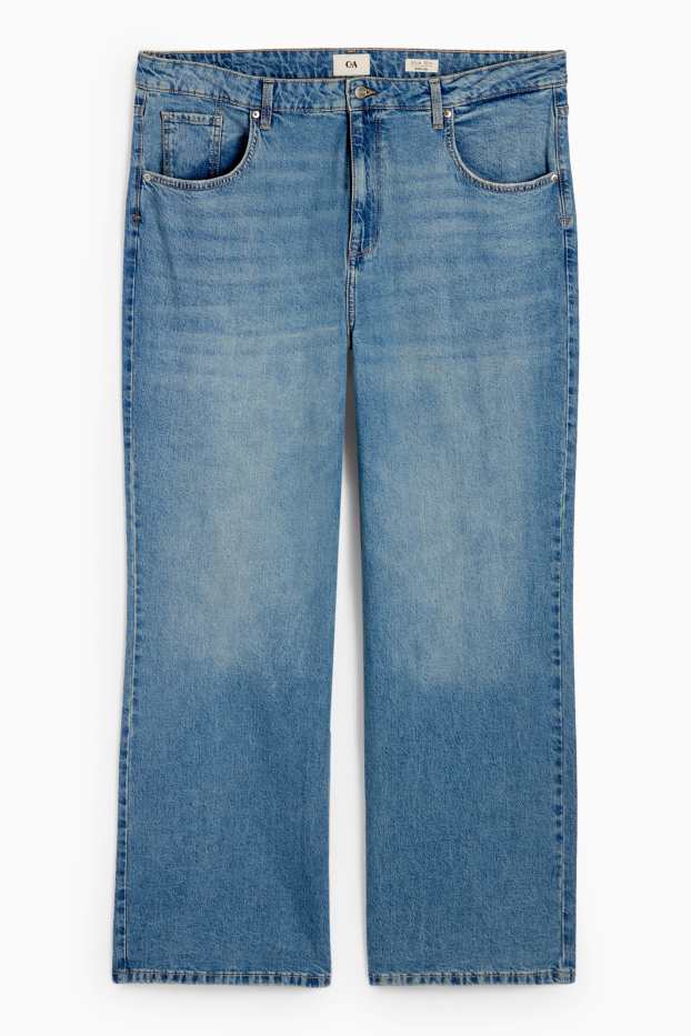 Damen - Wide Leg Jeans - High Waist - jeansblau