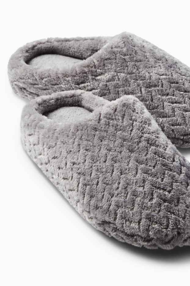 Mujer - Zapatillas de casa - con textura - gris