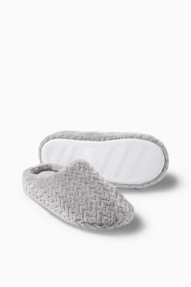 Mujer - Zapatillas de casa - con textura - gris
