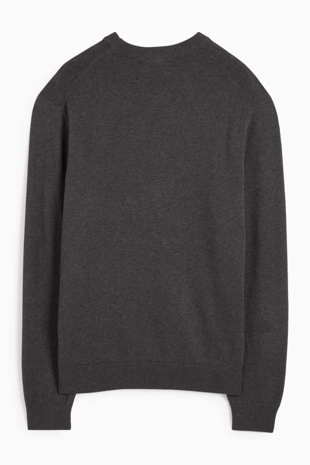 Uomo - Maglione in maglia fine - antracite