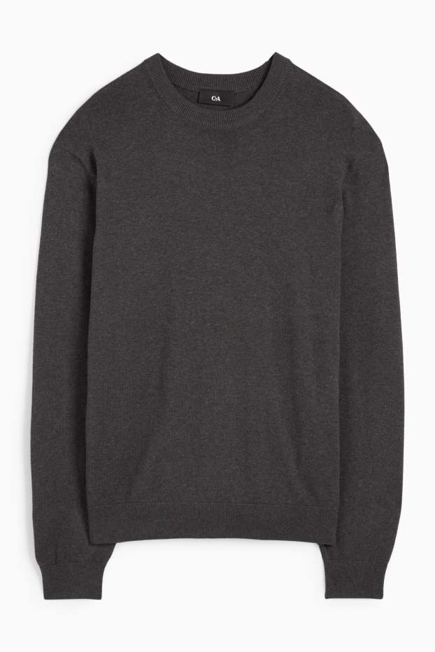 Uomo - Maglione in maglia fine - antracite