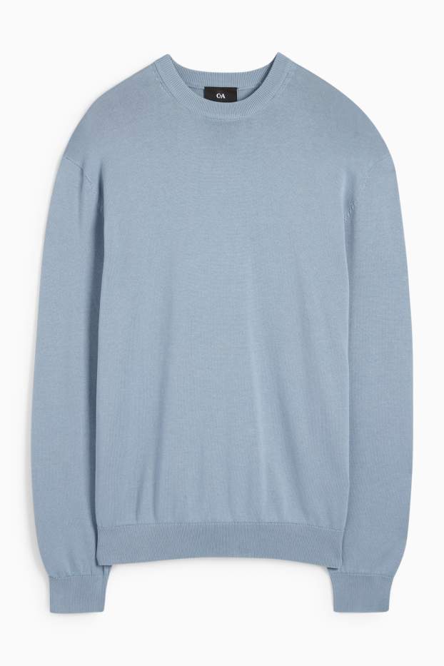 Herren - Feinstrick-Pullover - blau