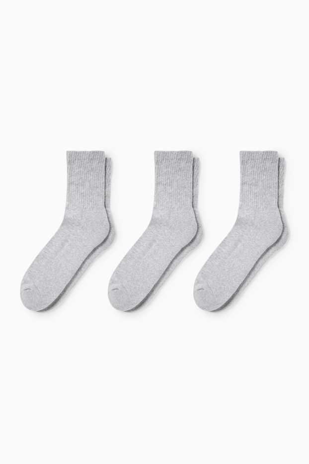 Damen - Multipack 3er - Tennissocken - hellgrau-melange