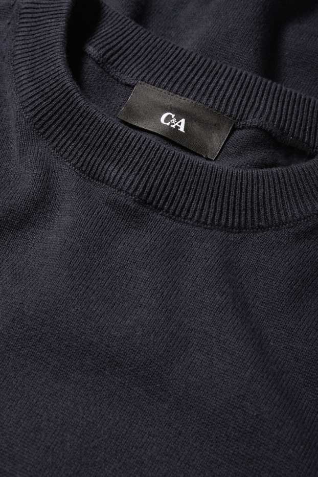 Uomo - Maglione in maglia fine - blu scuro