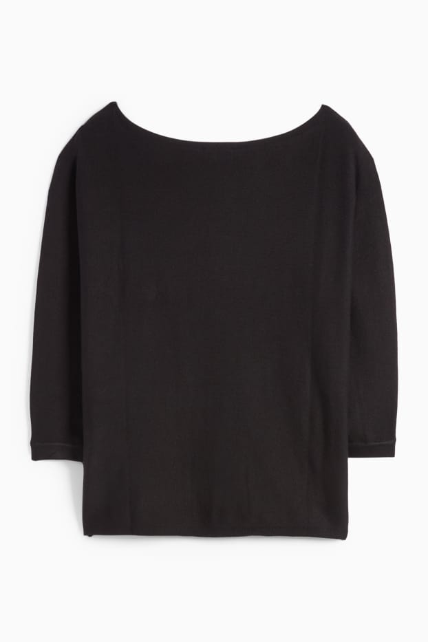 Women - Fine knit jumper - black