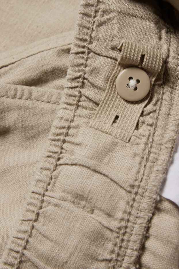 Kinder Jungen - Cargohose - Leinen-Mix - hellbeige