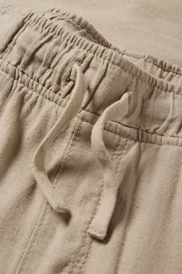 Kinder Jungen - Cargohose - Leinen-Mix - hellbeige