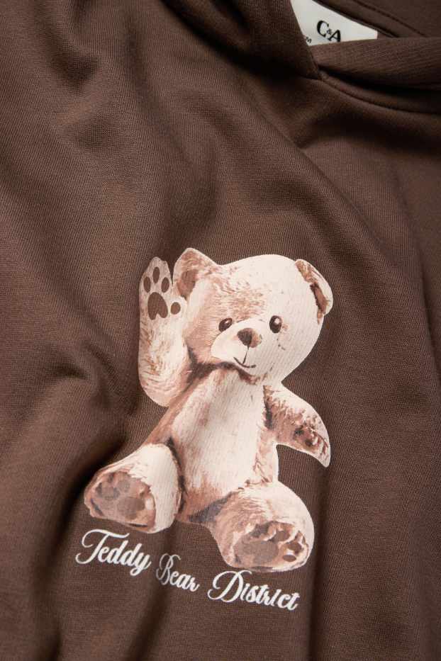 Enfants filles - Teddy bear - sweat à capuche - marron foncé