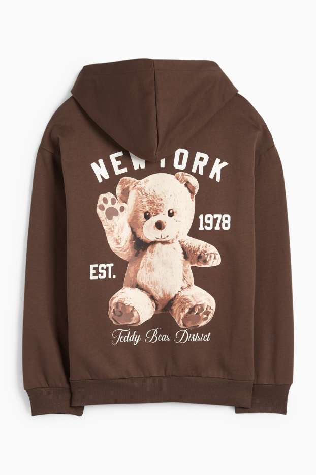 Enfants filles - Teddy bear - sweat à capuche - marron foncé