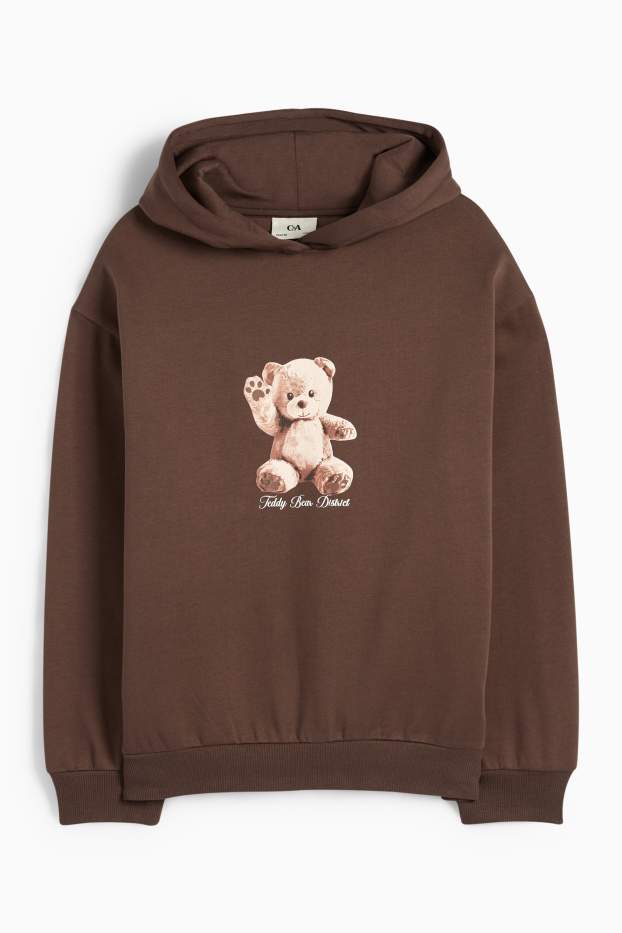 Enfants filles - Teddy bear - sweat à capuche - marron foncé