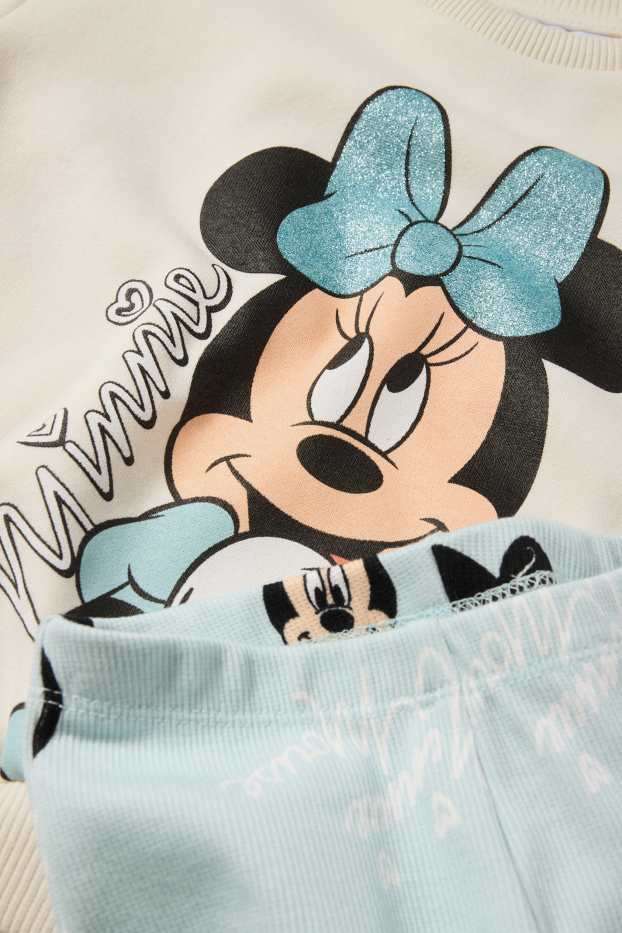Kinderen: meisjes - Minnie Mouse - set - sweatshirt en flared legging - crème wit
