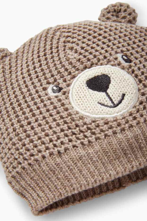 Bébés filles - Ourson - bonnet en maille pour bébé - marron