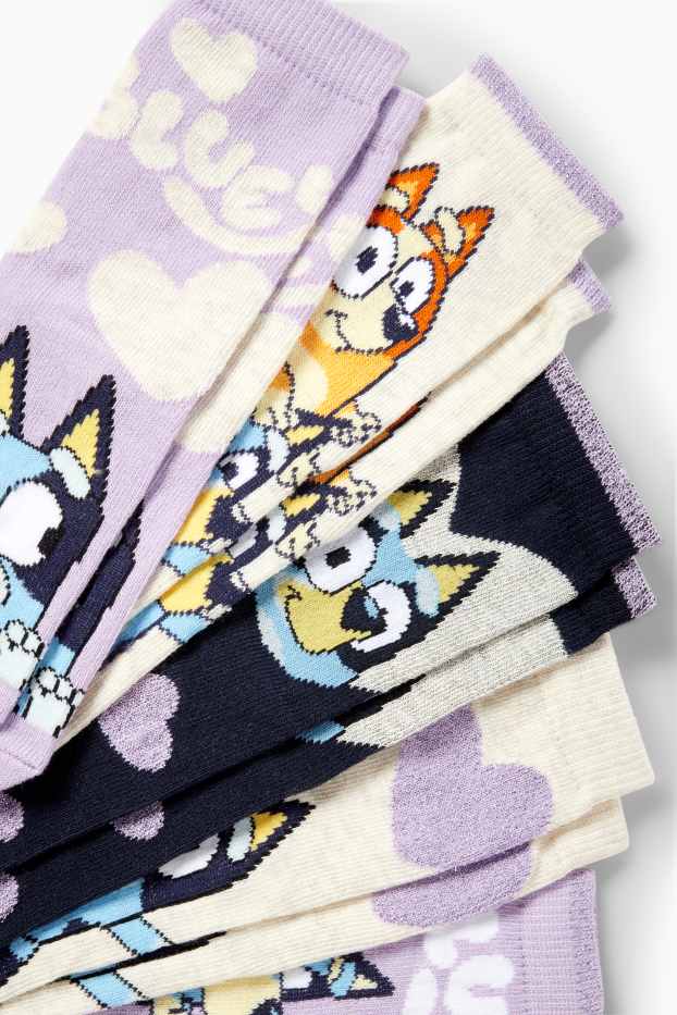 Kinder Mädchen - Multipack 5er - Bluey - Socken mit Motiv - hellviolett