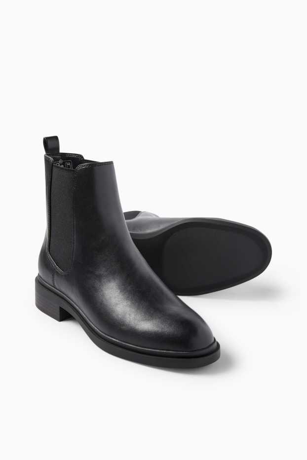 Women - Chelsea boots - faux leather - black
