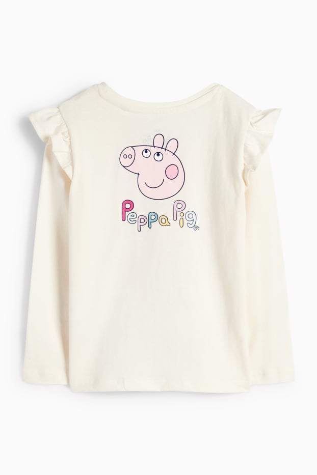 Kinder Mädchen - Peppa Wutz - Langarmshirt - cremeweiß