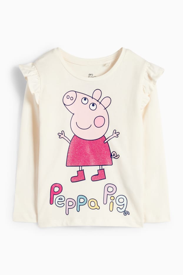 Kinder Mädchen - Peppa Wutz - Langarmshirt - cremeweiß