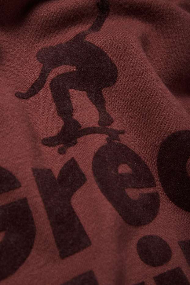 Dzieci chłopcy - Skater - bluza z kapturem - brązowy