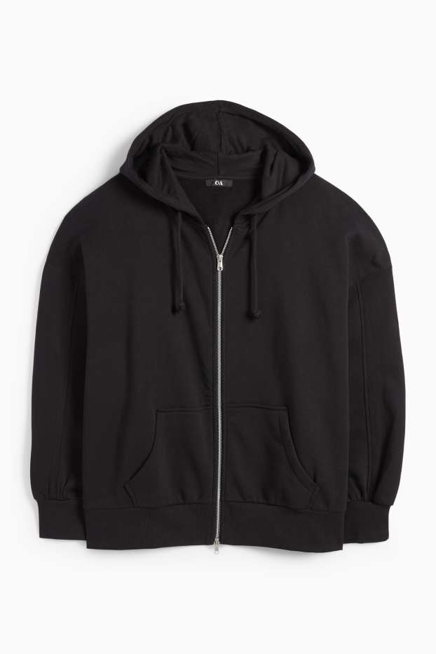 Femmes - Sweat zippé à capuche - noir
