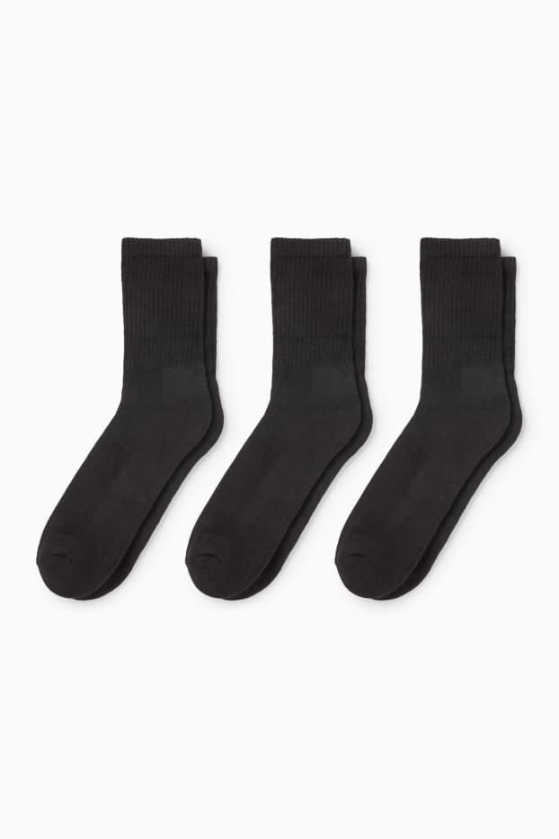 Femmes - Lot de 3 paires - chaussettes de tennis - noir