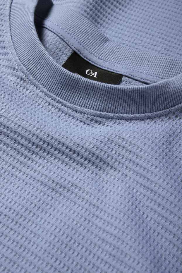 Hommes - T-shirt - Oversize - finition texturée - bleu clair