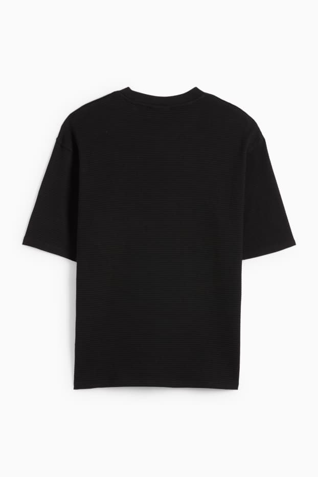 Herren - T-Shirt - Oversized - strukturiert - schwarz