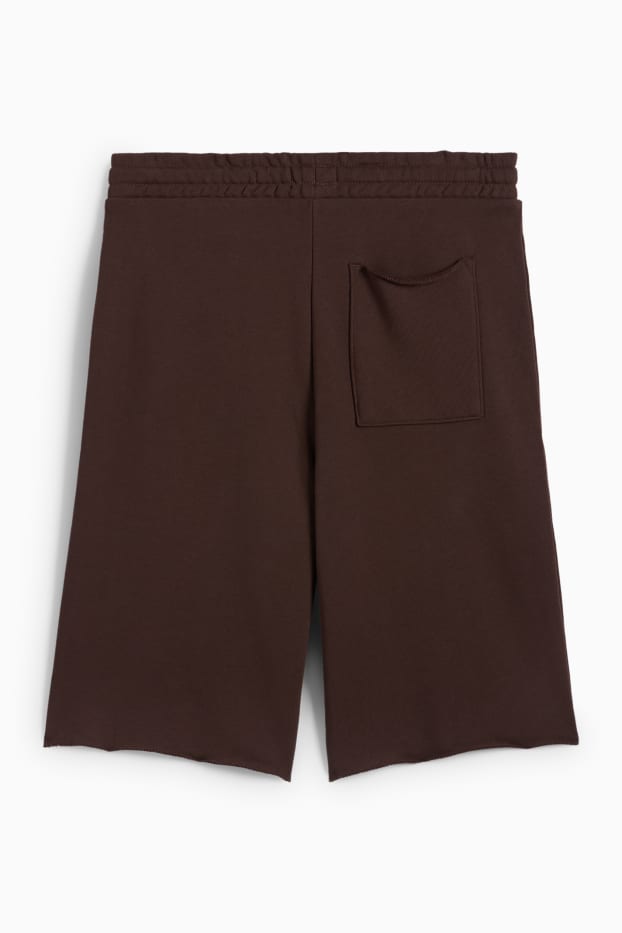 Heren - Sweatshorts - donkerbruin