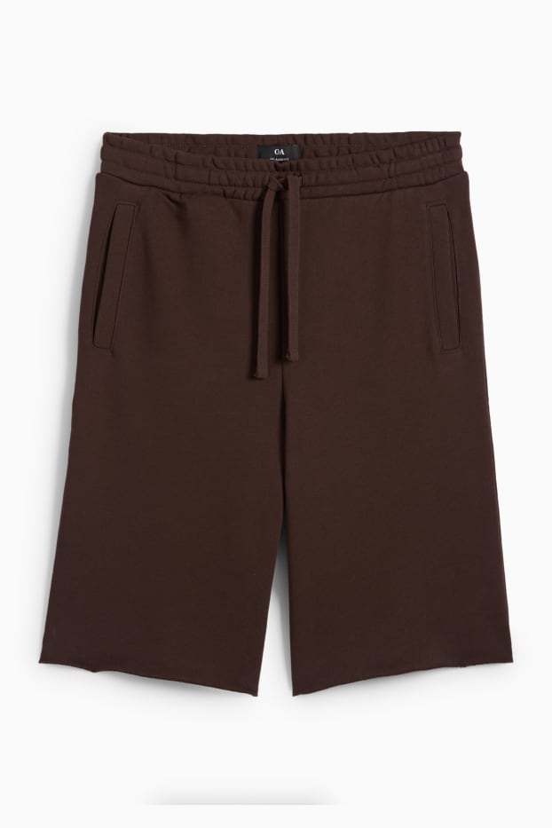 Heren - Sweatshorts - donkerbruin