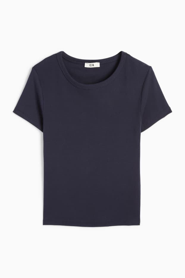 Damen - T-Shirt - Slim Fit - dunkelblau