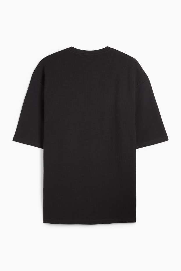 Herren - T-Shirt - Oversized - strukturiert - schwarz