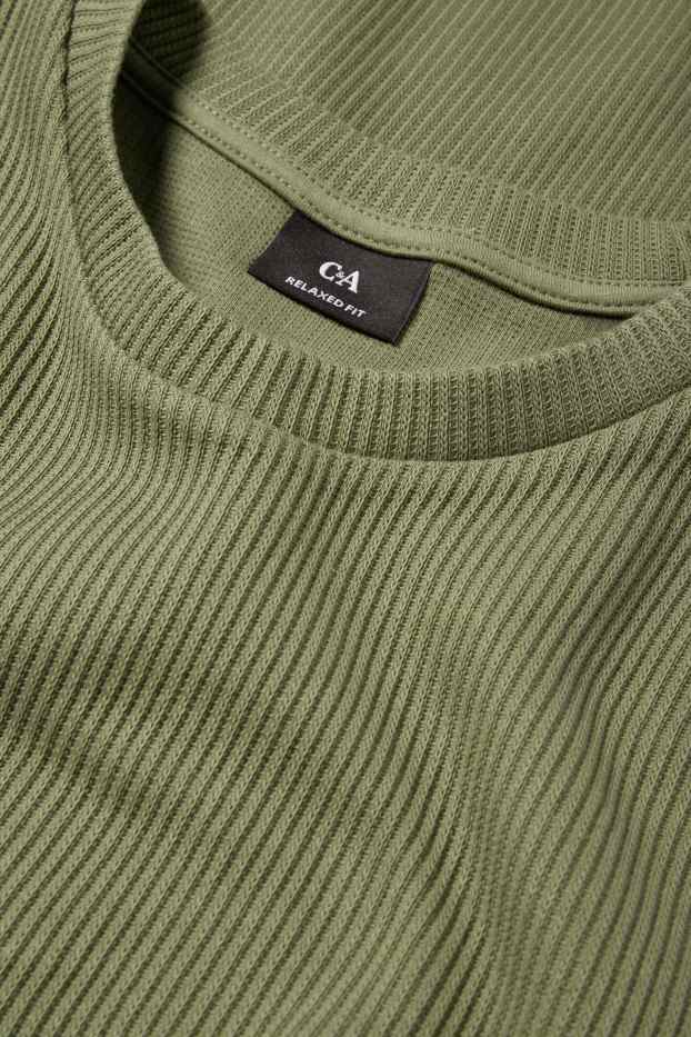 Men - T-shirt - relaxed fit - ribbed - green