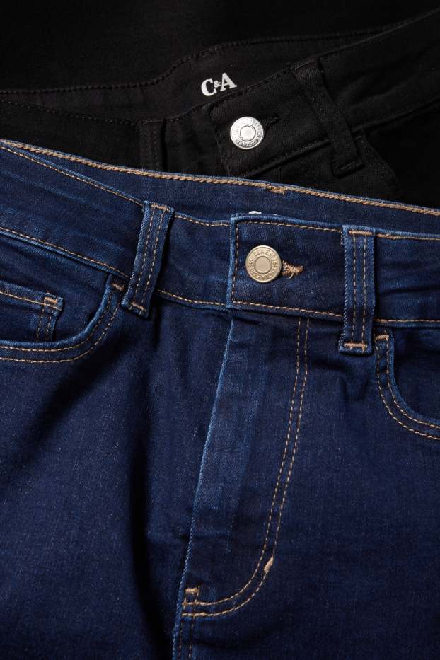 Femmes - Lot de 2 - jegging jean - high waist - bleu  / noir