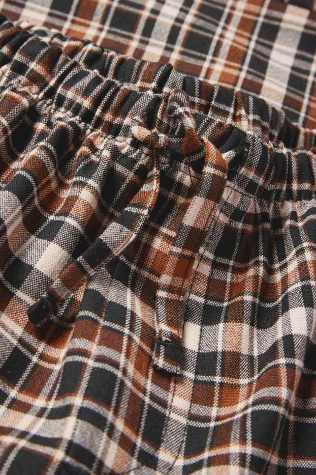 Bambine - Pantaloni - a quadretti - marrone