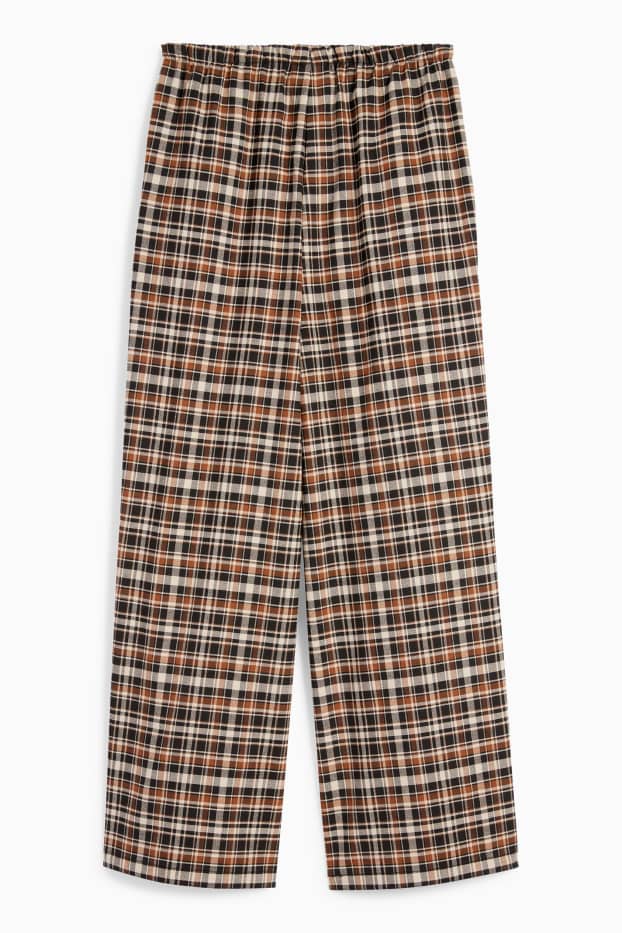 Bambine - Pantaloni - a quadretti - marrone