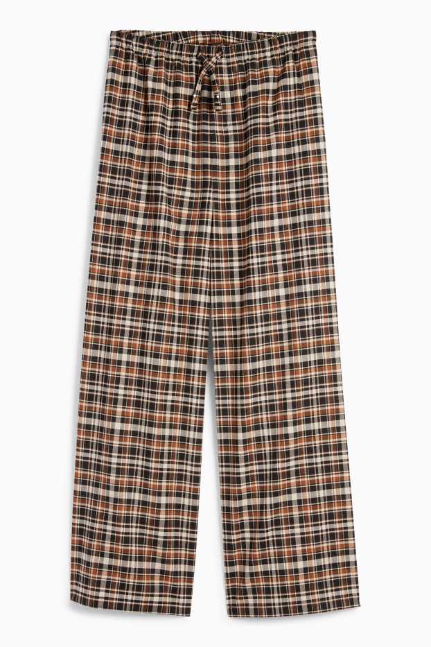 Bambine - Pantaloni - a quadretti - marrone
