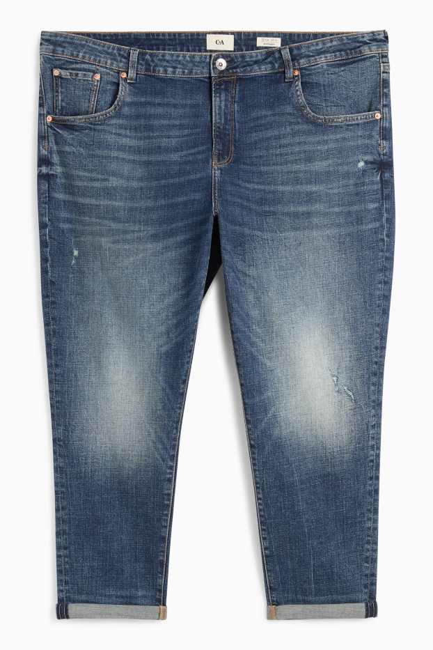 Dames - Boyfriend jeans - mid waist - LYCRA® - jeansdonkerblauw