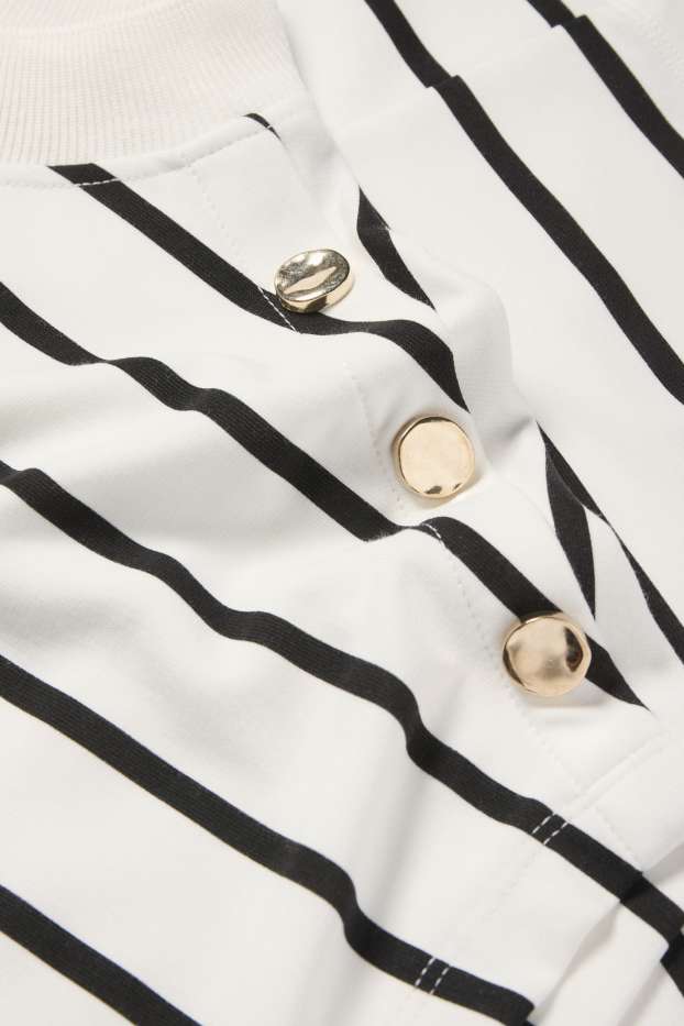 Femmes - T-shirt - regular fit - à rayures - blanc