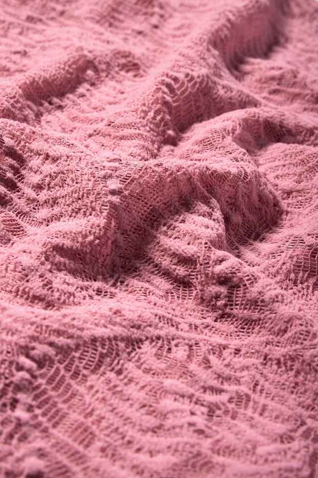 Femmes - Haut à manches longues - texturé - rose foncé