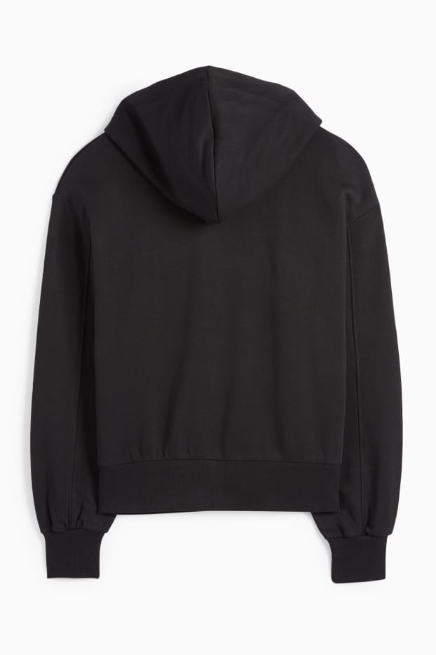 Dames - Sweatvest met capuchon - zwart