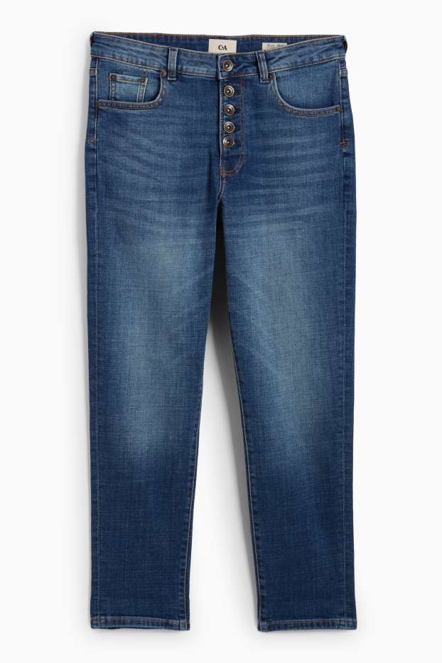 Femei - Boyfriend jeans - talie medie - denim-albastru