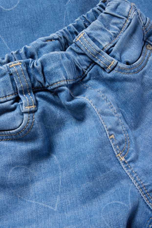 Kinder Mädchen - Wide Leg Jeans - LYCRA® - gemustert - helljeansblau