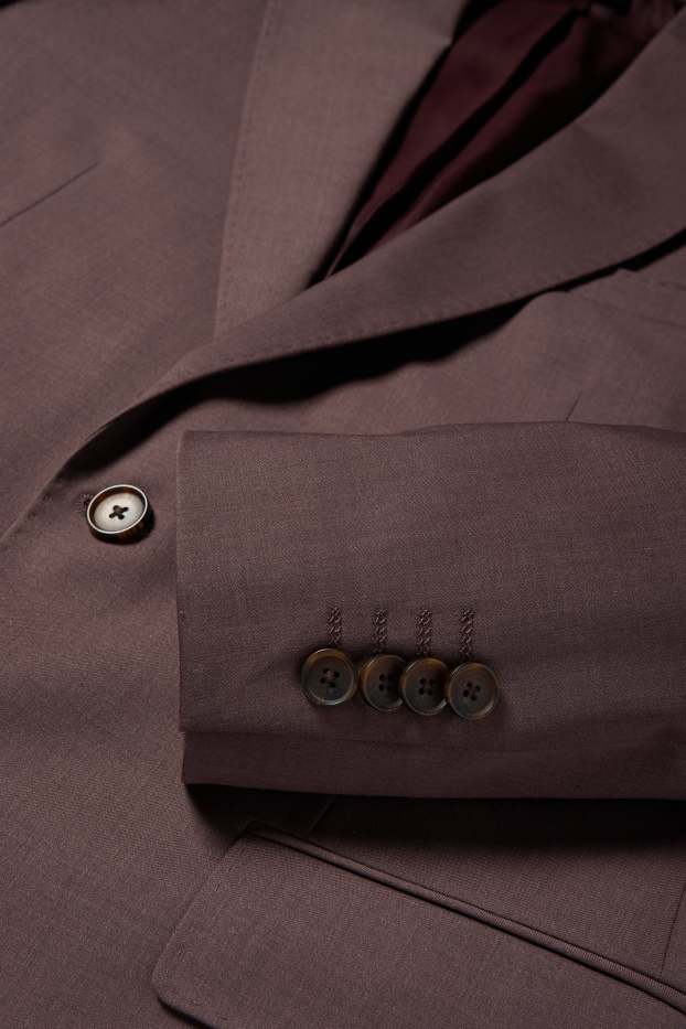 Hommes - Veste de costume en laine mélangée - slim fit - finition extensible - bordeaux